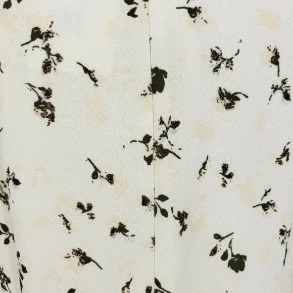 Hinge Blazer Ivory Cotton Floral Tie Long Sleeve Open Front Jacket - Picture 4 of 8